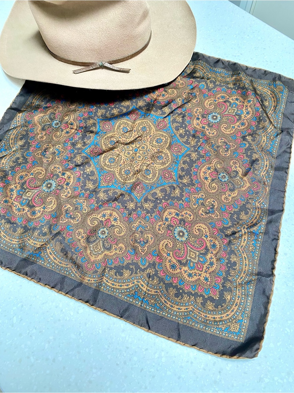 SILK Equestrian vibe boho scarf/wrap w southwestern country feel
